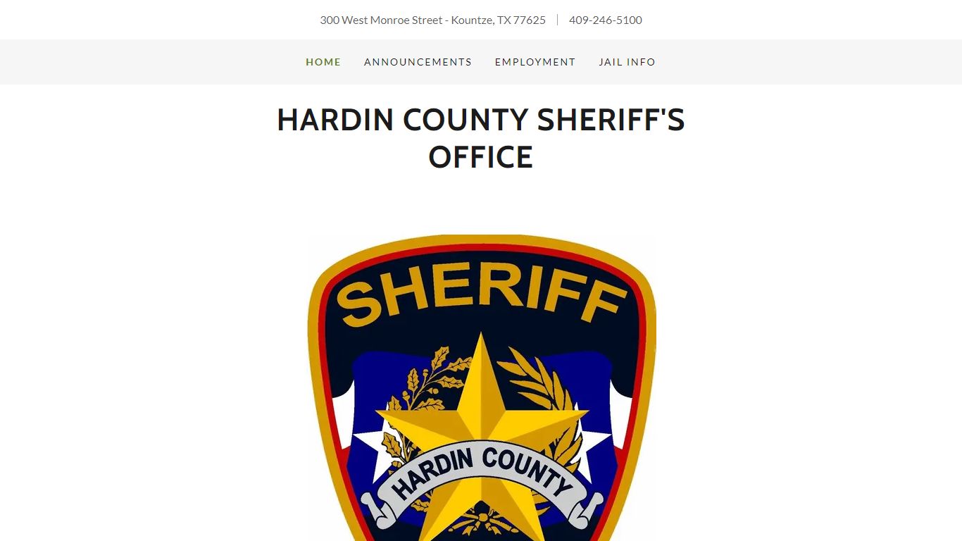 Hardin County Sheriff's Office - Law Enforcement, Texas Sheriff